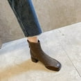 thumbnail image 3 of Trendy Retro Chunky Heeled Ankle Boots with Fringe Detail, 3 of 12