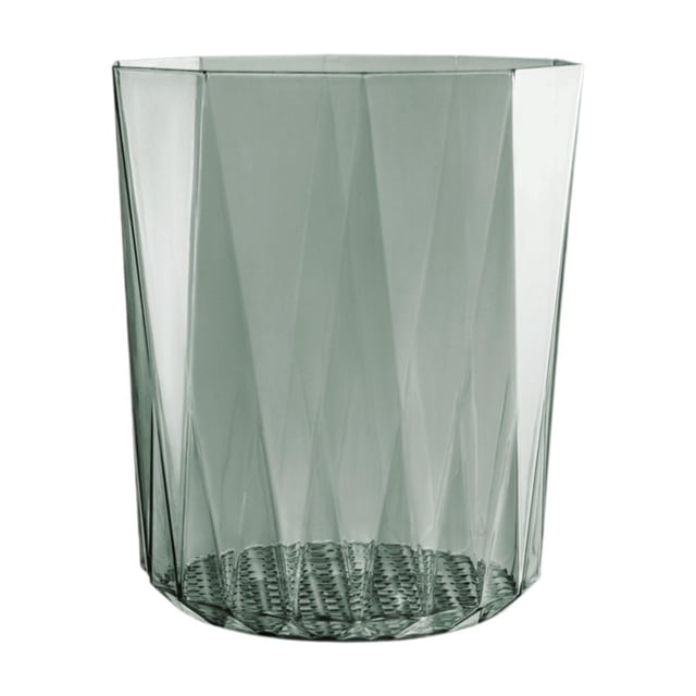 veasfak Open Top Transparent Trash Can 10 L Capacity Garbage Can for Apartment Hotel Gray