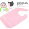 thumbnail image 2 of M Buder Babero Impermeable Reutilizable Para Adultos Mayores, Delantal Protector Para Comer Y Cenar, Tela Anti Manchas Con Bolsillo Integrado, Tamaño 45x65 cm / 17.7x25.6 inches, Color Rosa Naranja, 2 of 9
