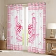 thumbnail image 2 of Feelyou Buffalo Pink Bowknot Black Out Curtains for Kids, Initial U Letter Curtains Pack of 2 (42x63 Each), Kawaii Princess Style Bedroom Curtains, Blackout Curtains Bedroom Decor, 2 of 6