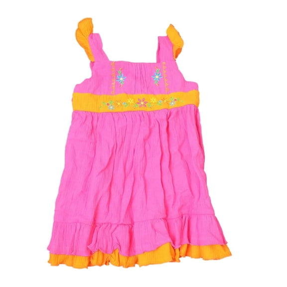 Sophie Rose Infant Toddler Girls Pink Flowered Sundress Sun Dress Orange 2T