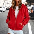 thumbnail image 3 of Zipper Hooded Sweatshirt Loose And Casual Long Sleeved Pullover Jacket, 3 of 5