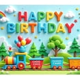 thumbnail image 3 of Colorful Train Happy Birthday Banner for Kids Outdoor Party Celebration, 3 of 7