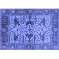 thumbnail image 1 of Ahgly Company Machine Washable Indoor Rectangle Oriental Blue Industrial Area Rugs, 7' x 9', 1 of 4