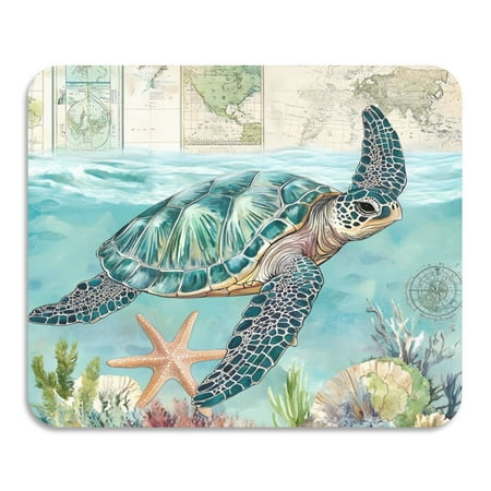 

ALAZA Dish Drying Mat for Kitchen Retro Turtle and Map Counter Absorbent Draining Pad 15.7 x11.8