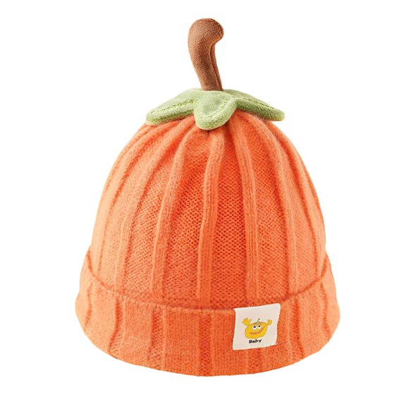 TELOLY Baby Boy Girl Cute Pumpkin Thick Knit Hat Warm Beanie Cap for Infant Kids Toddler Fall Winter Halloween Thanksgiving Hat