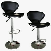BestChair Swivel Curved Back Bar Stools, Black (Set of 2)
