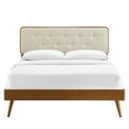 thumbnail image 3 of Modway Bridgette Lit Plateforme Très Grand en Bois avec Pattes Évasées en Noyer/beige, 3 of 12
