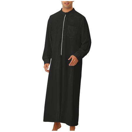 

Fashion Must Have! OTEMRCLOC Men Muslim Clothing Robe Dubai Long Dress Ethnic Clothing Pullover Casual Wear 2023 M Light Blue