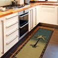 thumbnail image 2 of Ottomanson Non-Slip Rubberback Tropical Palm Tree 2x5 Kitchen Runner Rug, 20" x 59", Blue/Beige, 2 of 8