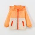 thumbnail image 2 of oqasdz Girls Jackets Children Long Sleeve Lightweight Hooded Color Block Versatile Trench Coat Comfortable Top Jacket Outwear Size 5 Y-6 Y, 2 of 4