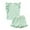 Green, variant on Krdevn Summer Toddler Girls Ruffles Fly Sleeve T Shirt Ribbed Tops Shorts Outfits,Kids Outfit,18-24 Months