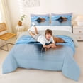 thumbnail image 3 of Manfei Cute Walrus Full Size Comforter Sets for Kids Boys and Girls, Arctic Animal Bedding Sets, Gray Reversible 3-Piece, 1 Comforter and 2 Pillowcases, 3 of 6