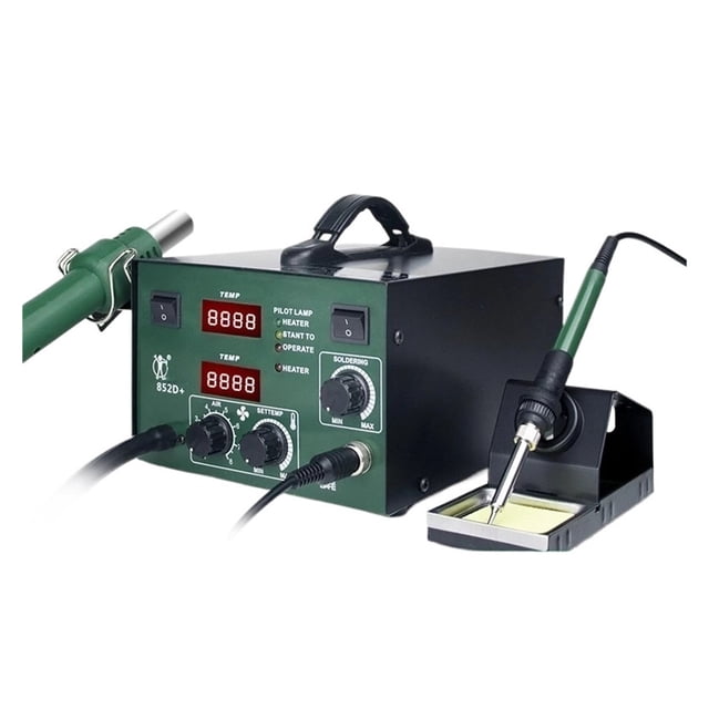852D 2-in-1 Rework Station, Digital Air Pump Hot Air & Soldering Iron