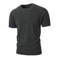 thumbnail image 7 of Generic Mens Solid Color Basic T Shirt Short Sleeve Slim Fit Turtle Neck Sweaters Casual Basic Tee Ribbed Knit Pullover Tops, 7 of 7