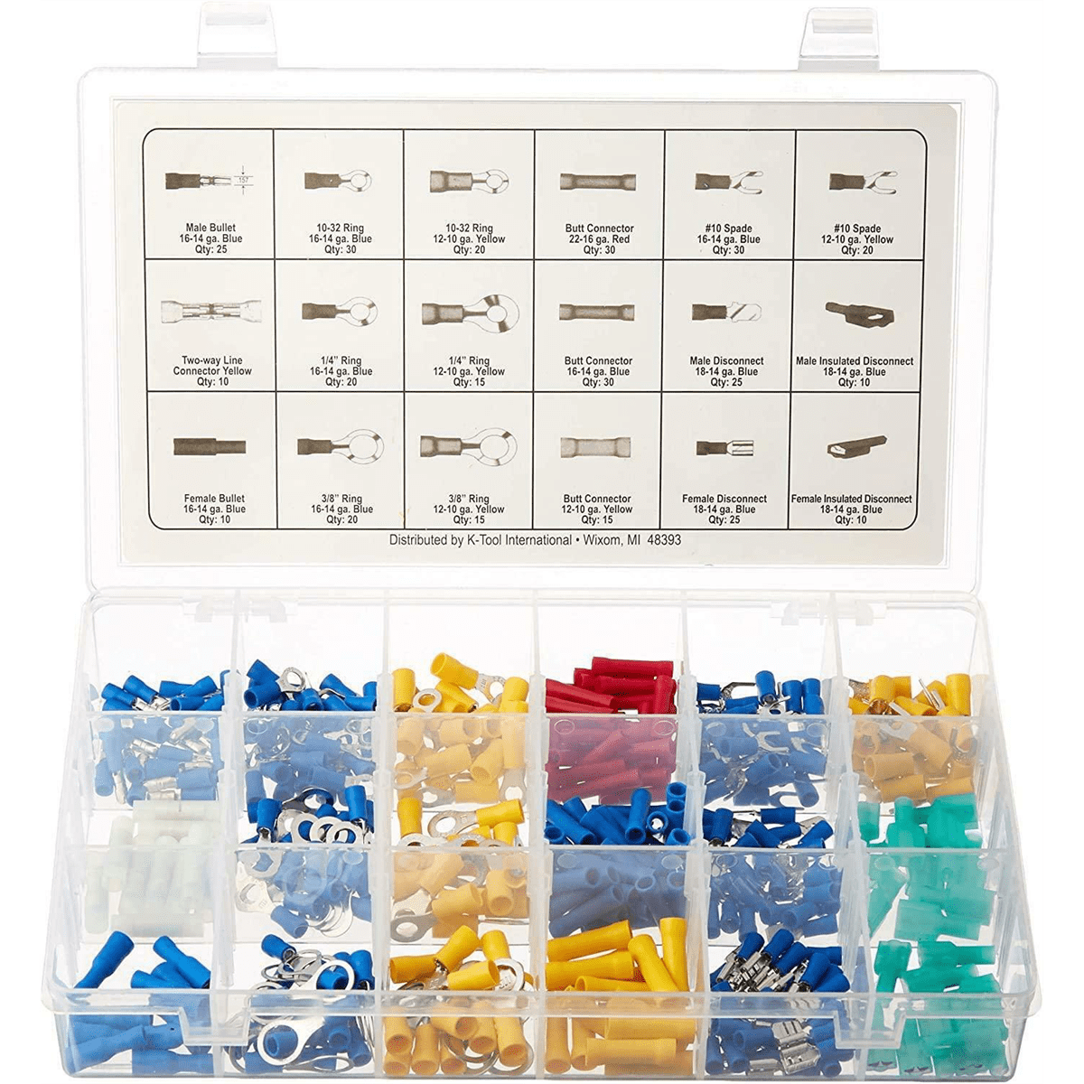 K-Tool 87 360pc Insulated Solderless Electrical Wire Terminals