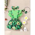 thumbnail image 4 of Coduop Newborn Baby Girls Jumpsuit Short Sleeve Bodysuit and Fruit Suspender Skirt Outfit Set, 4 of 9