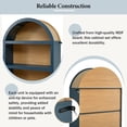 thumbnail image 6 of DTTRA 69" Tall Arched Bookshelf Set of 2, 5-Tier Open Display Bookcase with Fabric Top, Blue, 6 of 7