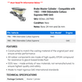 thumbnail image 2 of Brake Master Cylinder - Compatible with 1983 - 1988 Oldsmobile Cutlass Supreme RWD GAS 1984 1985 1986 1987, 2 of 2
