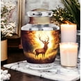 thumbnail image 6 of JAGASY Deer Handcrafted Urn for Husband - Brown Large Urn for Ashes Adult Male - Forest Sunset Decorative Funeral Urns for Spouse - Memorial Cremation Urns for Wife - (10 Inch), 6 of 7