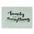 thumbnail image 1 of Family Cutting Board, Lettering Family is Everything Motivaonal Phrase Branches Leaves, Decorative Tempered Glass Cutting and Serving Board, Small Size, Apple Green Black White, by Ambesonne, 1 of 1