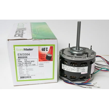 

Air Handler Furnace HVAC Blower Motor EM-3584 5-5/8 Diameter 1/4 HP 1075/3 RPM 230V