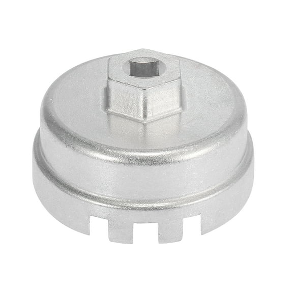 Silver Tone Oil Filter Wrench Cap Housing 14 Flutes 6 Slots 64.5mm for Toyota