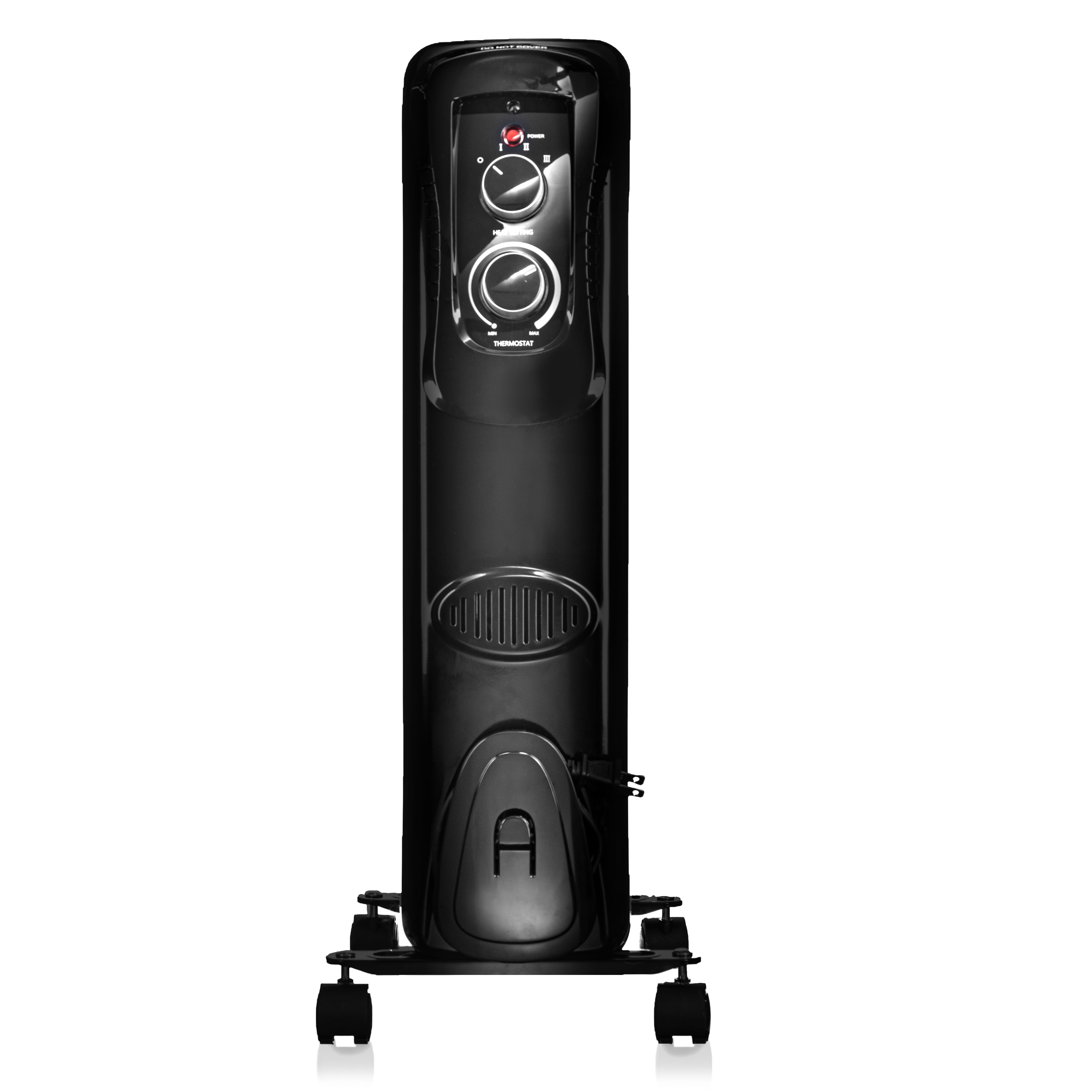Mainstays Oil-Filled Electric Radiant Space Heater with Adjustable  Thermostat, Black 