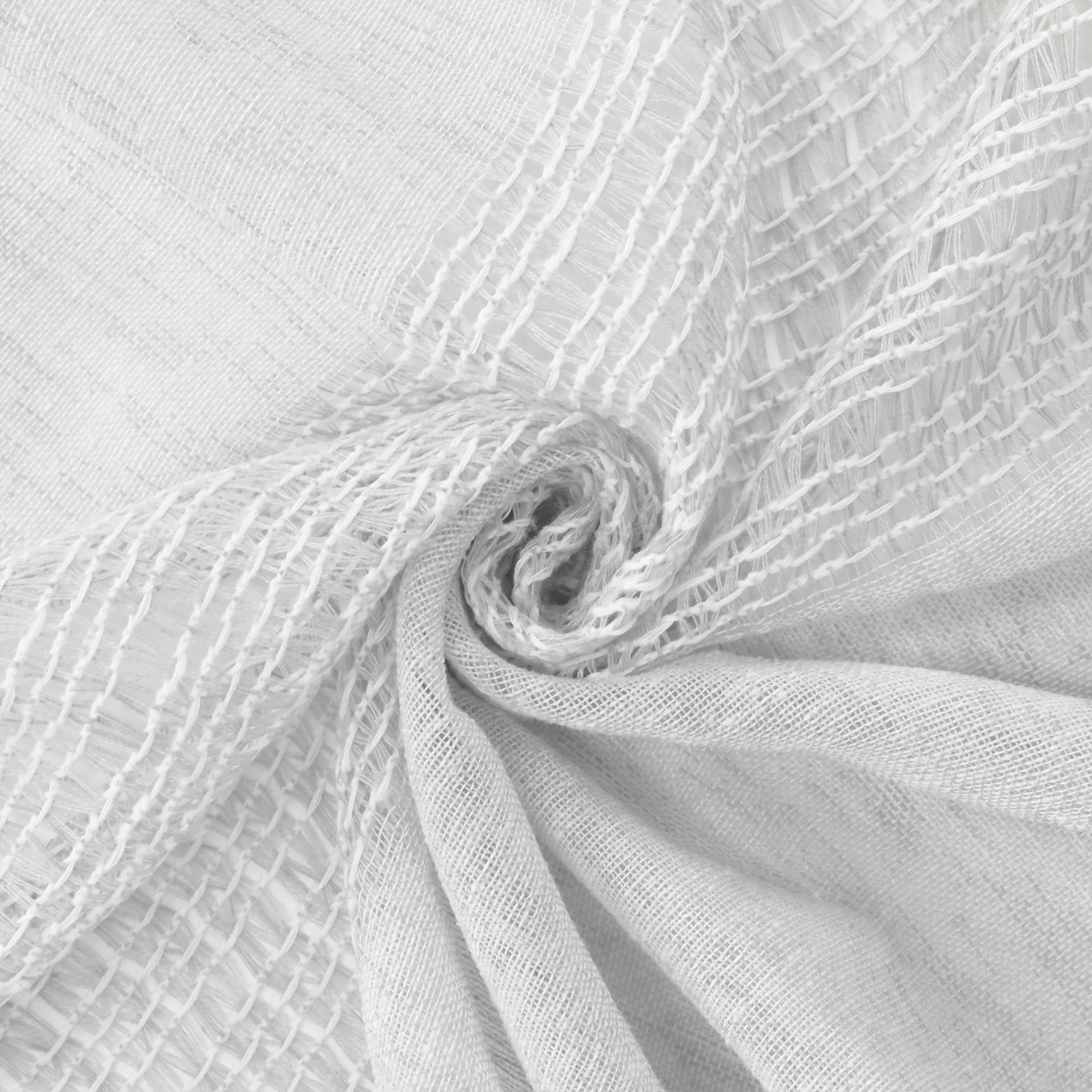Leah Faux Linen Back Tab Curtain Panel 52" x 84" in White