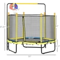 thumbnail image 5 of Qaba 4.6' Kids Trampoline with Basketball Hoop, Horizontal Bar, 55" Indoor Trampoline with Net, Small Springfree Trampoline Gifts for Kids Toys, Ages 3-10, 5 of 9