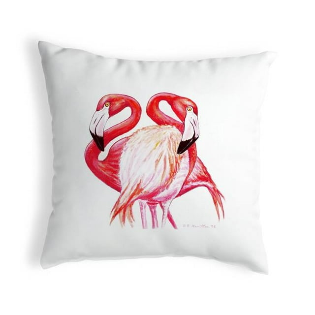 Betsy Drake KS384 12 x 12 Po Deux Flamants Roses Petit Oreiller Sans Corde