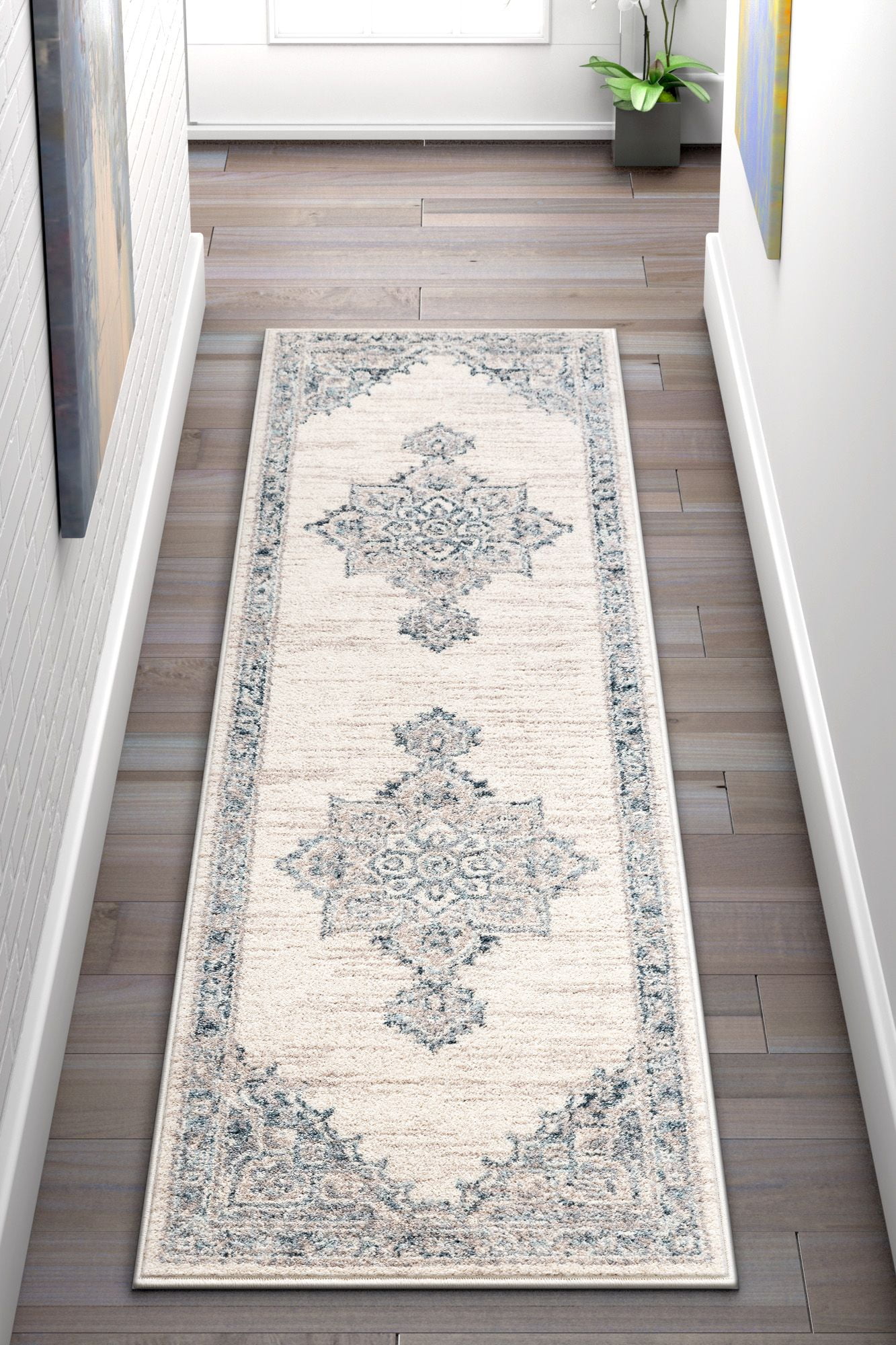 Well Woven Cato Blue Vintage Oriental Medallion Runner Rug 2x7 (2'3" x 7'3")