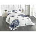 thumbnail image 3 of Ambesonne Dandelion Quilted Bedspread Set 3 Pcs, Flying Flower Elements, King Size, Indigo and White, 3 of 5