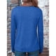 thumbnail image 5 of Camiseta de Larga con Cuello en V para Mujer, Estilo Casual, Cómoda, Elástica, de Color Liso. Azul L, 5 of 6