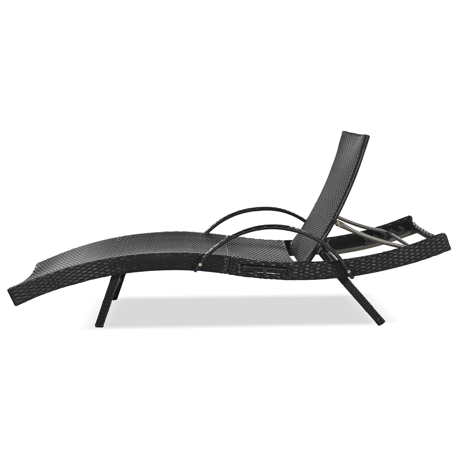 Aimee Lii Set of 2 Patio Wicker Adjustable Backrest Ergonomic Chaise Lounge Chairs with Pull-out Side Table, Convenient and Comfortable, Black Aimee Lii Set of 2 Patio Wicker Adjustable Backrest Ergonomic Chaise Lounge Chairs with Pull-out Side Table, Convenient and Comfortable, Black