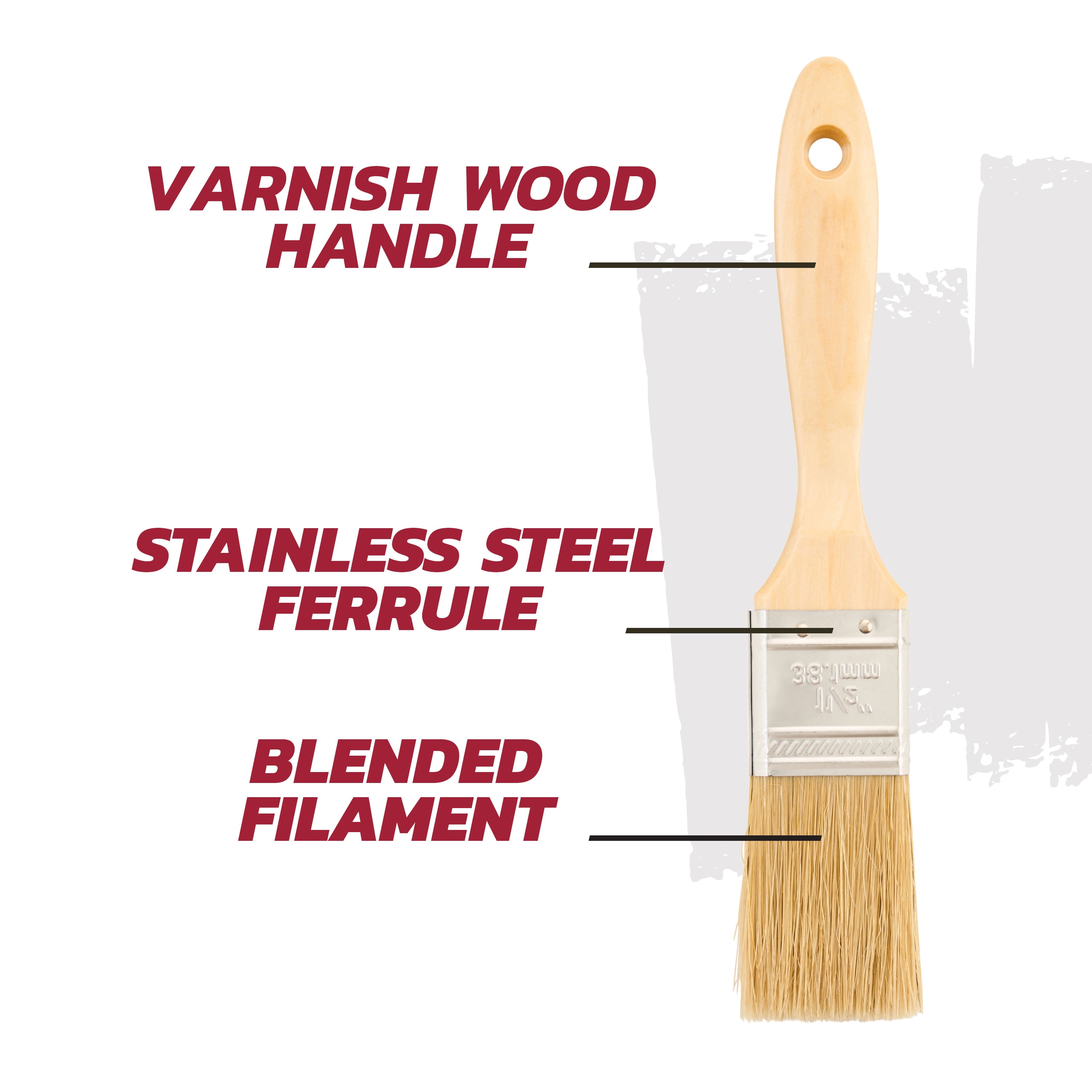 Linzer 1.5" Wood Oil-Based Stains & Finishes Flat Paint Brush