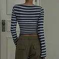 thumbnail image 3 of Womens Long Sleeve Shirts Striped Tops Teen Girls Streetwear Y2k Clothes, 3 of 3