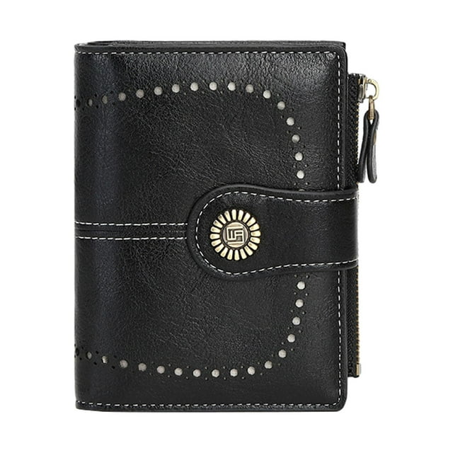 Cartera para mujer con tarjetero de crédito, ideal como regalo para viajes. Negro