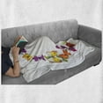 thumbnail image 6 of Butterfly Soft Flannel Fleece Throw Blanket, Butterfly Corolla with Herbs Nature Protection from Fear Morph Path Image, Cozy Plush for Indoor and Outdoor Use, 60" x 80", Multicolor, by Ambesonne, 6 of 6