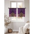 thumbnail image 3 of Purple Boho Floral Sheer Curtains 45 Inch Length 2 Panels Set Window Treatments, Vintage Ethnic Tribal Abstract Art Rod Pocket Semi Curtains for Living Room/Bedroom/Kitchen Décor, 104"W x 45"L, 3 of 7
