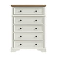 thumbnail image 3 of Picket House Furnishings Ulysses Youth 5-Drawer Chest in Brown and White, 3 of 8
