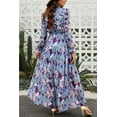 thumbnail image 4 of ZANKLEY Womens Casual Boho Floral Printed V Neck Long Sleeve Maxi Dress for Spring Summer Vacation, 4 of 10
