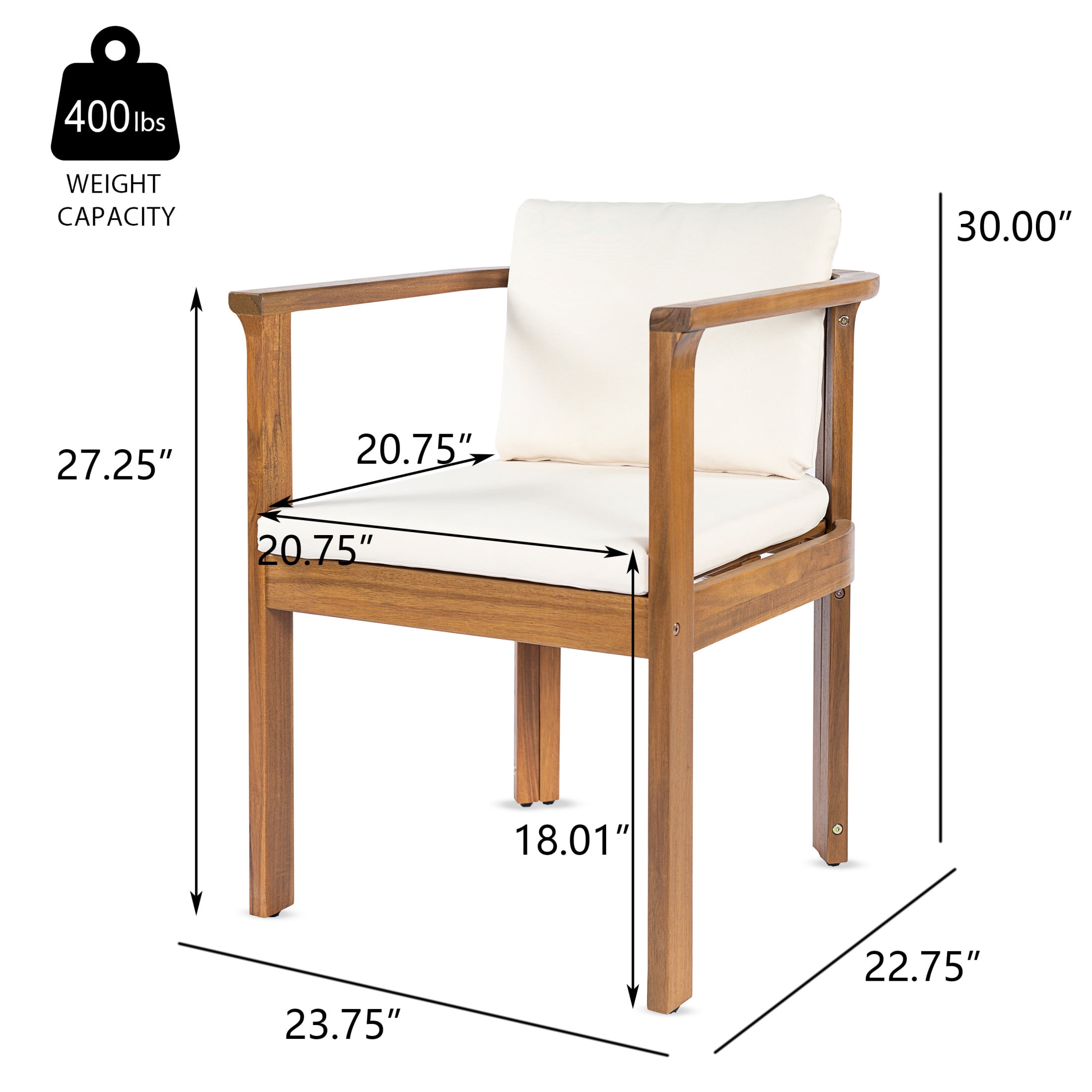 Christopher Knight Home 7-Piece Teak Outdoor Extendable Dining Table with Chairs, Cream Cushions