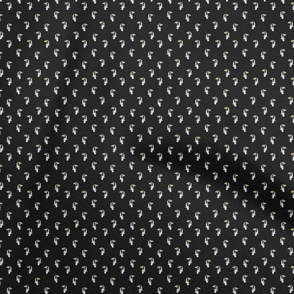 oneOone Polyester Spandex Black Fabric Toucan Sewing Craft Projects Fabric Prints By Yard 56 Inch Wide