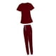 thumbnail image 3 of Uniforme de enfermería de manga corta, suave, con blusa y pantalón. rojo, 3 of 9