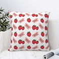 thumbnail image 4 of Pofeuu Strawberry Print Double-sided plush pillowcase Square Throw Pillow Covers Pillows Cover for Living Room Bedroom Sofa Couch Cushion Cover（No pillow core）-16"x16", 4 of 7