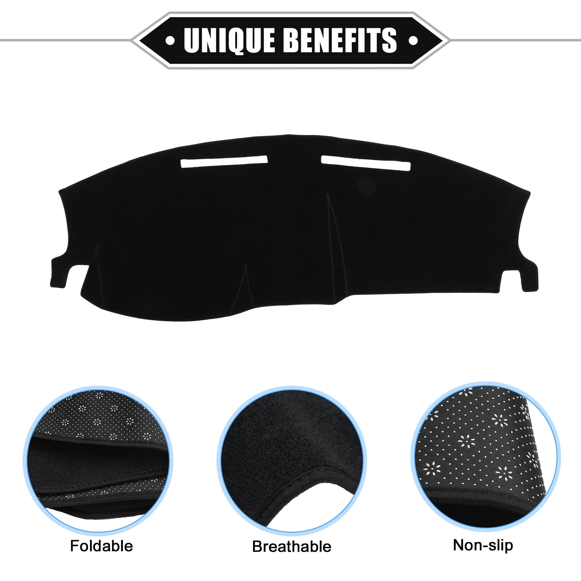 Unique Bargains 1Pcs Dashboard Cover Mat Dash Board Protector Cover for Dodge Charger 2008-2010 Nonslip Polyester Black