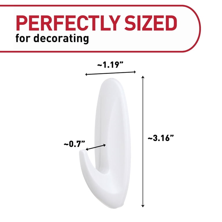 Command Designer Hooks, Large, White, 2 Hooks photo 2