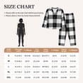 thumbnail image 2 of Salouo White And Black Plaid Pattern Women's Pajamas Set Long Sleeve Button Down Sleepwear Soft Pj Lounge Sets for women 2 Piece Pjs Set with Long Pants -Medium, 2 of 8