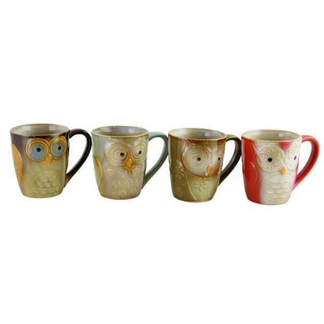 17 oz Owl City Owl Shape Mug Set - 4 Piece